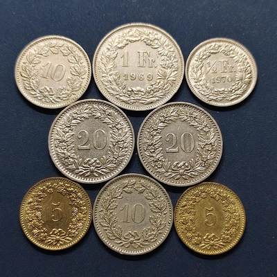 【全场包邮】纯粹捡漏拍496场-持续更新中 - 瑞士各年份散币8枚一组