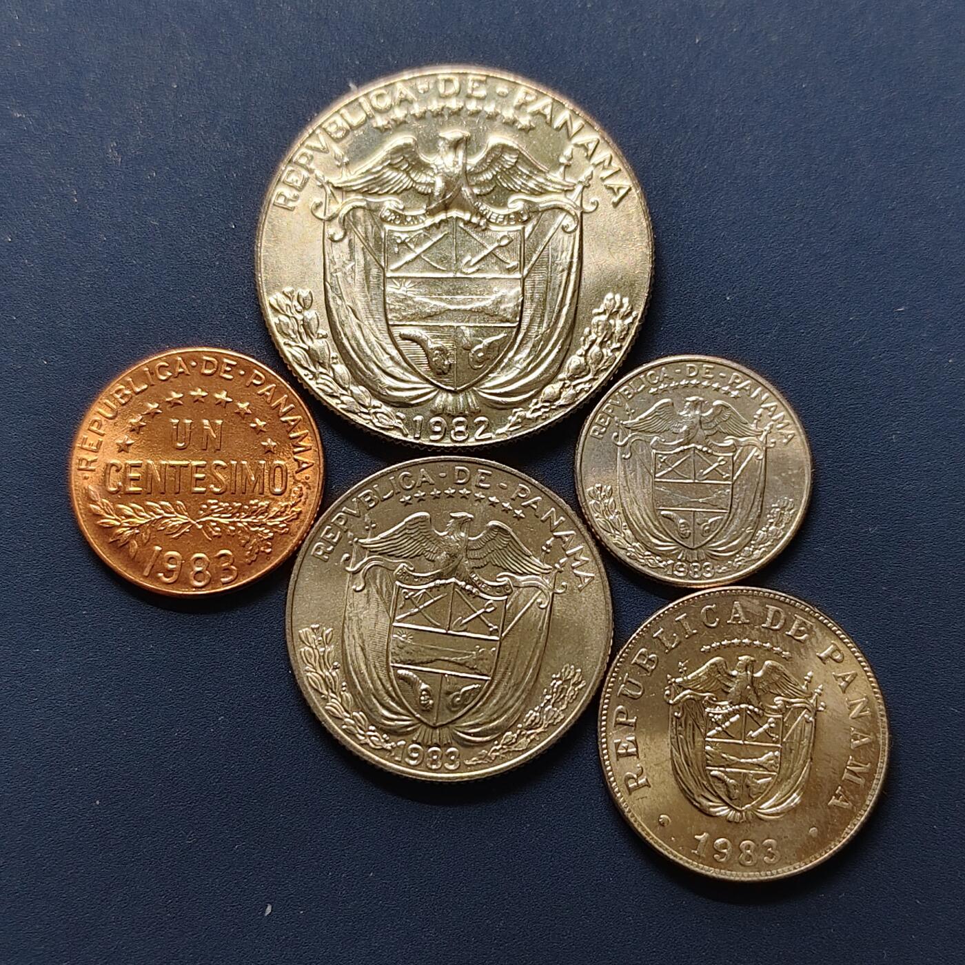 【全场包邮】纯粹捡漏拍496场-持续更新中 巴拿马1982-1983年5枚套币 BU品相