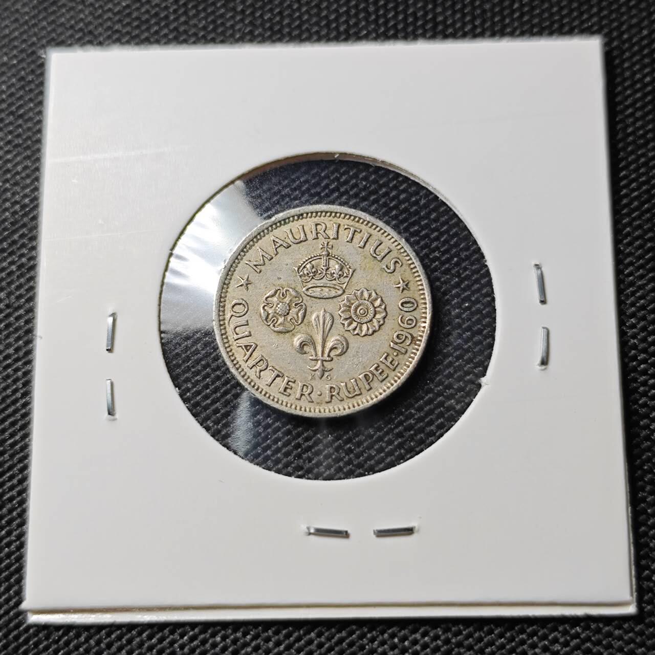 KK钱币收藏小铺  第388期  2月预留时间 周末发货  1960毛里求斯1/4卢比