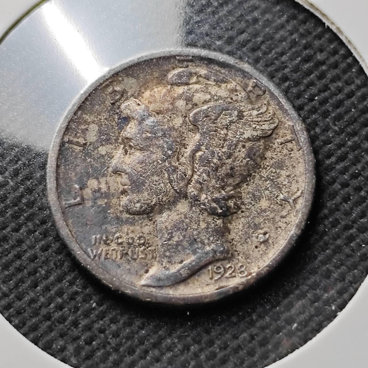 KK钱币收藏小铺  第400期  百期特拍（四拍之四）2月预留时间 周末发货  1928美国小飞人银币 早年份