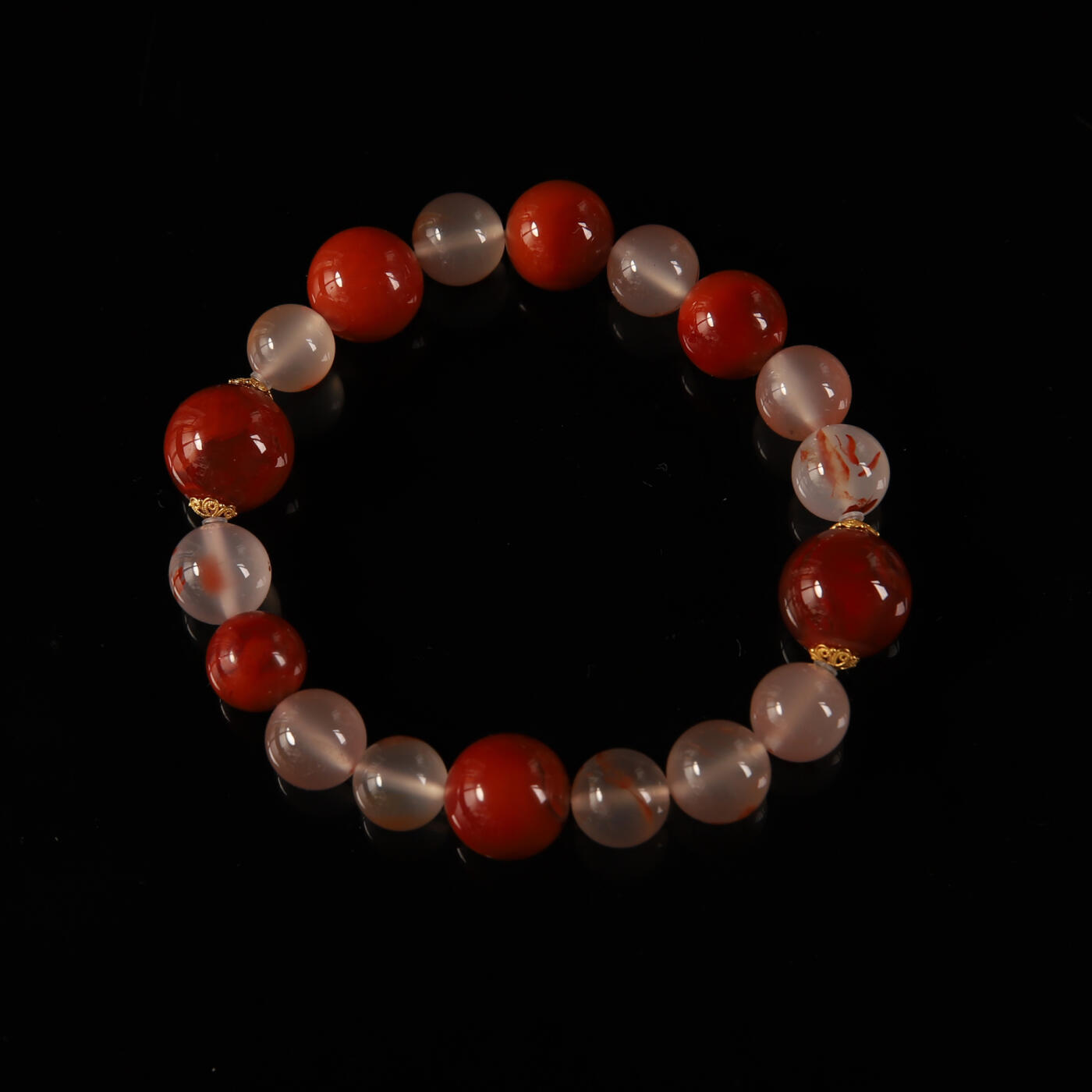 瑰丽珠宝（一） 新中式18K金设计款南红手串