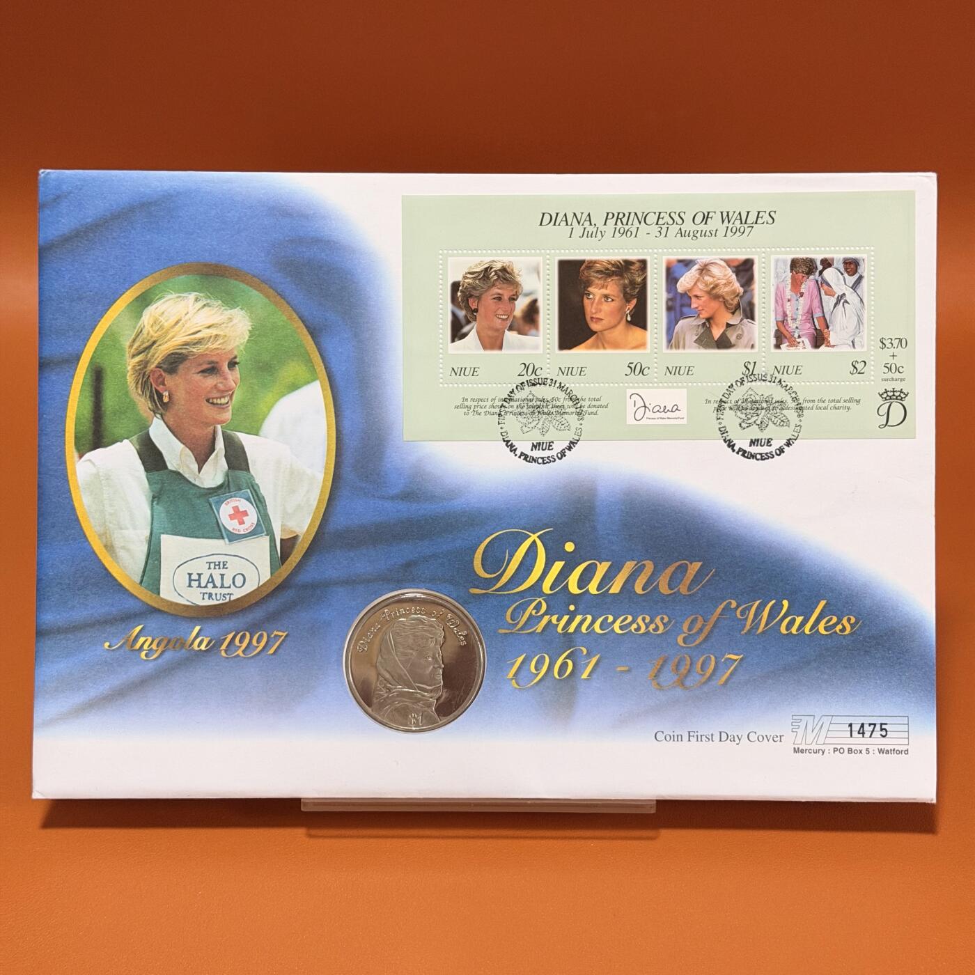 ＜星葵钱币社＞散币克朗场第68期·1月23日发货 〈邮币封〉纽埃1998年人民的王妃·戴安娜1元克朗型纪念币