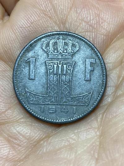 2026年第十一场(总第一百八十场）外国好品散币场(免佣金) - 比利时🇧🇪1941年1法郎(二战德国占领时期，左法语右荷语版)