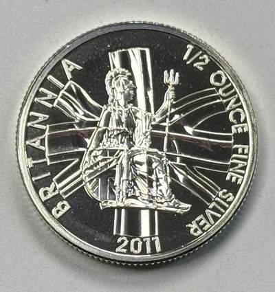 S&S Numismatic世界钱币-拍卖 第119期  - 英国2011年 不列颠尼亚 1英镑1/2盎司投资银币 15.55克999银