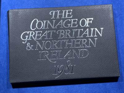 《竞宝斋》第459场 周日，周一，2场连拍 （全场包邮）欢迎送拍 - 英国1981年精制套币 礼品原装6枚币和1枚章 细节见图