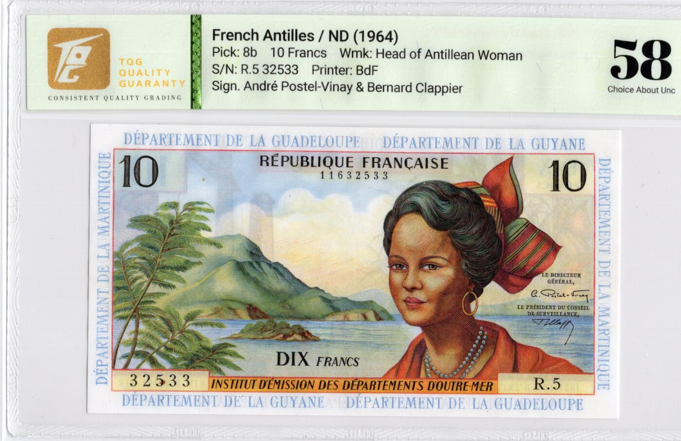 喜羊羊钱币收藏2026第13期(高性价比评级币场) 法属安地列斯号码32533 tgq58分