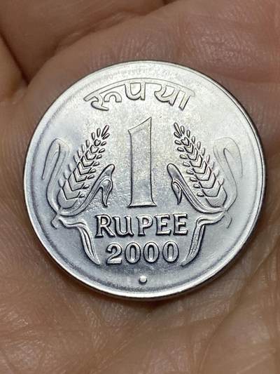 2026年第十一场(总第一百八十场）外国好品散币场(免佣金) - 印度🇮🇳2000年1卢比(1964–2005年第十版，圆点标，诺伊达造)