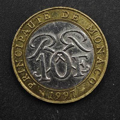 【淘币小摊】实时拍第八百五十拍   散币银币场   满百包邮可预留二周 每周一统一发货   - 摩纳哥1997年10法郎