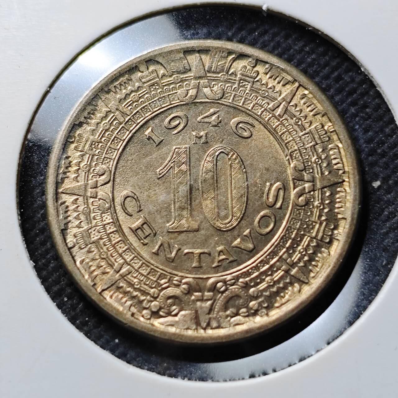 KK钱币收藏小铺  第400期  百期特拍（四拍之四）2月预留时间 周末发货  1946墨西哥10分镍币 MS品稀少