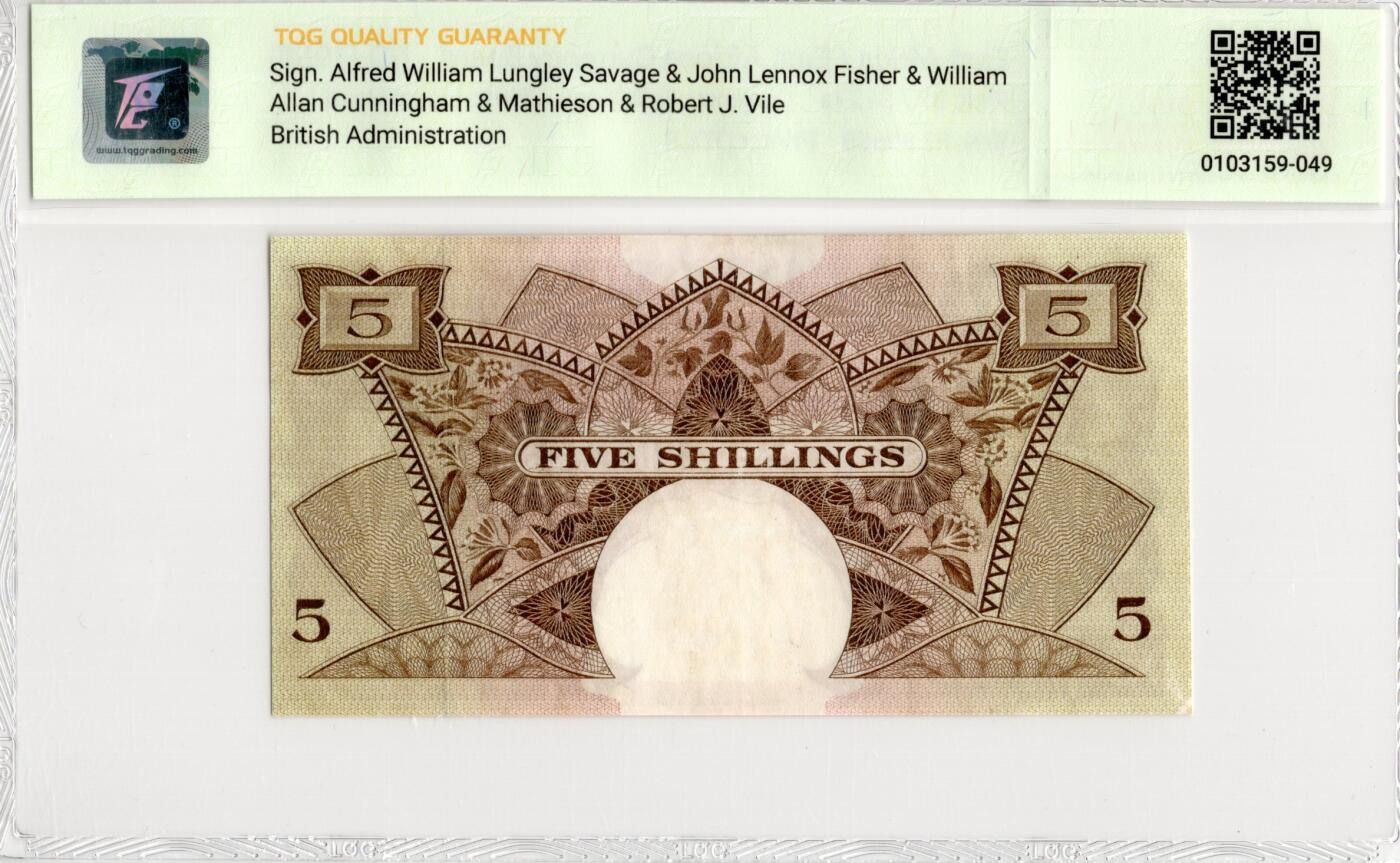 喜羊羊钱币收藏2026第13期(高性价比评级币场) 东非	P-37 1958年5先令		53				F3 80658			