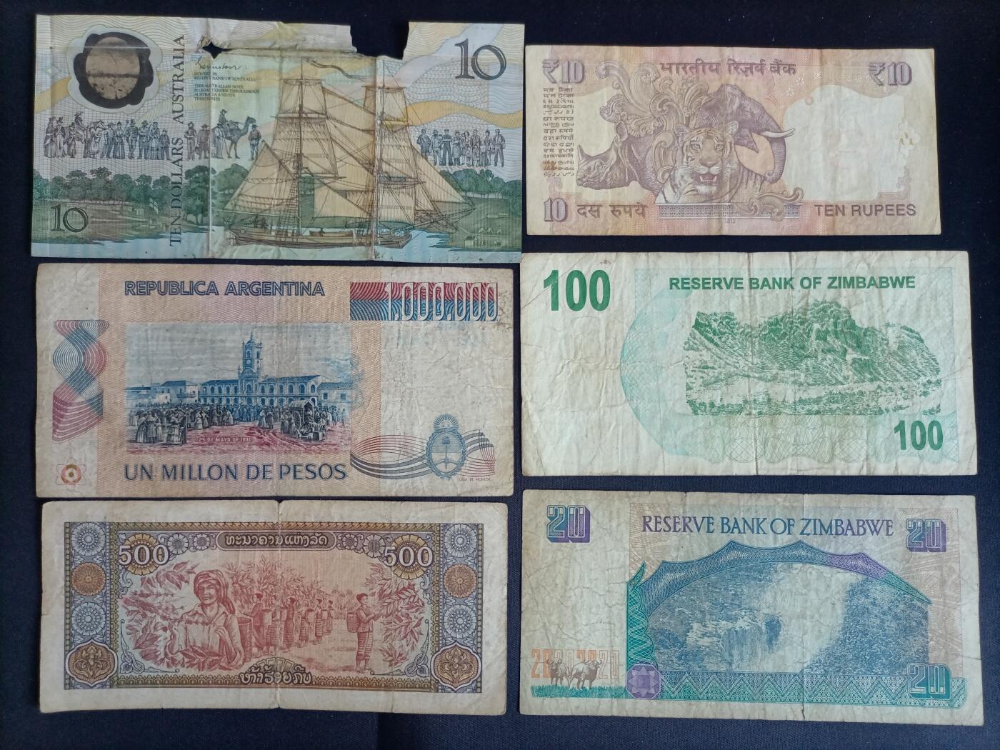 【游宝拍卖】乙巳蛇年第109期 佣金1元起 各国钞票1组 战损品/弱品