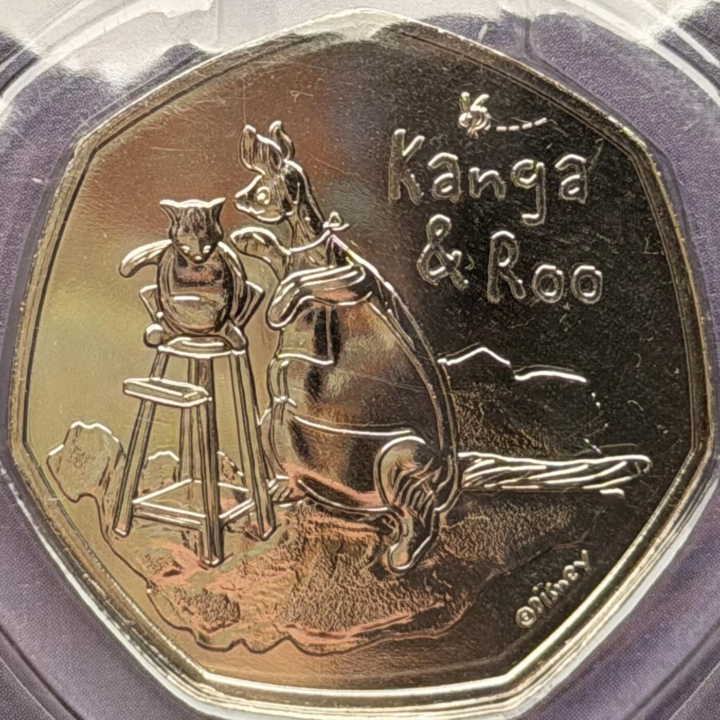 ＜星葵钱币社＞散币克朗场第68期·1月23日发货 英国2022年小熊维尼和朋友们·袋鼠妈妈50便士卡装纪念币