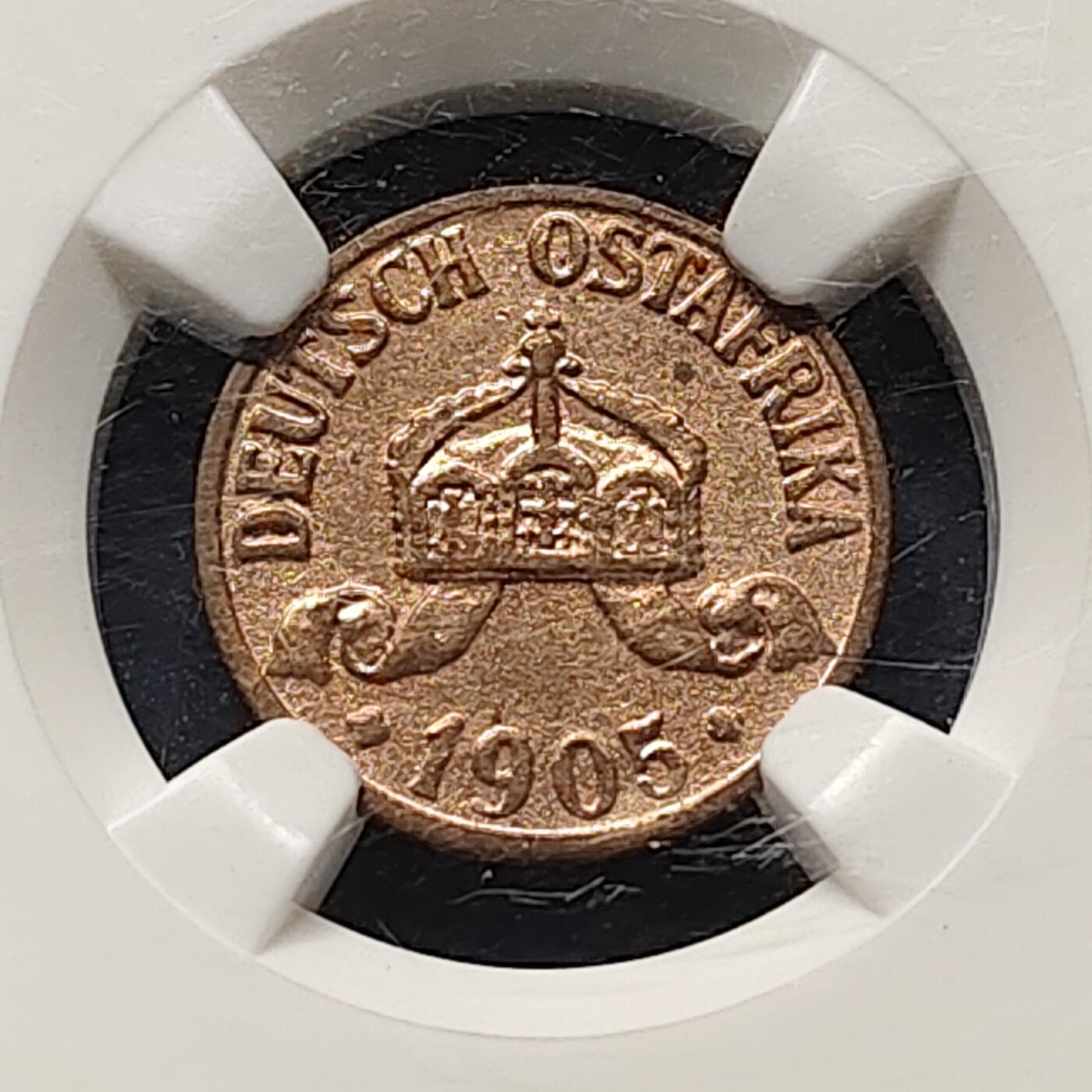 【全场包邮】纯粹捡漏拍497场-持续更新中 德属东非1905年1/2赫勒-NGC AU DETAILS