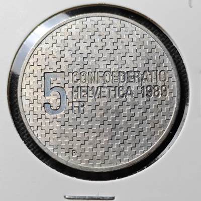 KK钱币收藏小铺  第400期  百期特拍（四拍之四）2月预留时间 周末发货 -  1989瑞士5法郎纪念币