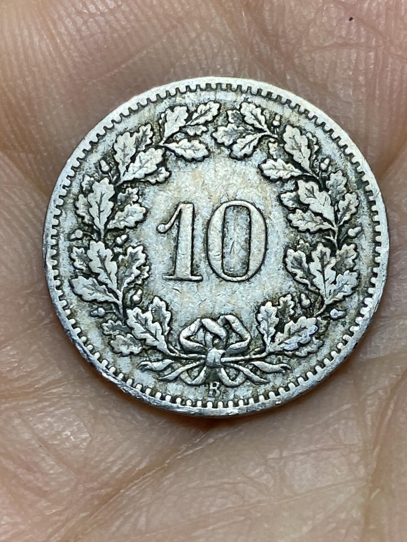 2026年第十一场(总第一百八十场）外国好品散币场(免佣金) 稀少早期年份–瑞士🇨🇭1901年10拉彭(第二版，B标伯尔尼造)