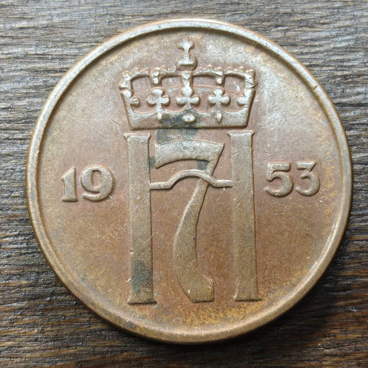 【铜匠收藏】★第138场★散币场。不寄存，30包邮。不满30元，支付5元运费。《接受代拍 代送NGC评级》 89【无寄存】1953年 挪威 5欧尔