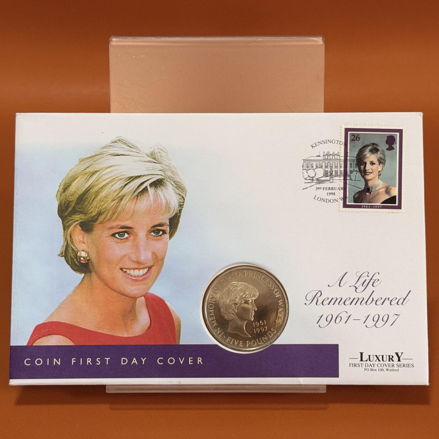 ＜星葵钱币社＞散币克朗场第68期·1月23日发货 〈邮币封〉英国1999年戴安娜王妃5镑克朗型纪念币