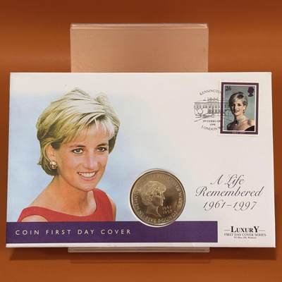 ＜星葵钱币社＞散币克朗场第68期·1月23日发货 - 〈邮币封〉英国1999年戴安娜王妃5镑克朗型纪念币