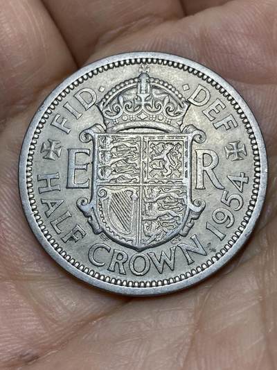 2026年第十一场(总第一百八十场）外国好品散币场(免佣金) - 英国🇬🇧1954年半克朗(伊丽莎白二世青年桂冠第二版，首发年)