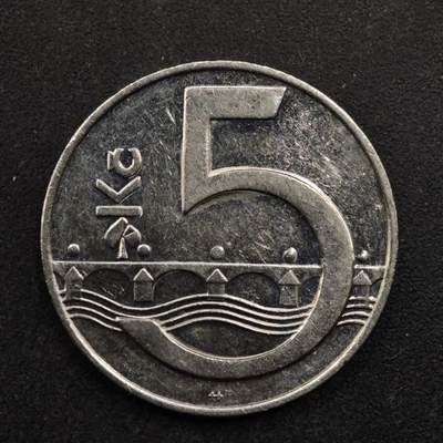 【淘币小摊】实时拍第八百五十拍   散币银币场   满百包邮可预留二周 每周一统一发货   - 捷克1993年5克朗