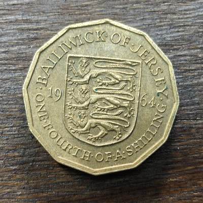 【铜匠收藏】★第138场★散币场。不寄存，30包邮。不满30元，支付5元运费。《接受代拍 代送NGC评级》 - 94【无寄存】英属泽西岛 1964年 1/4先令 铜币
