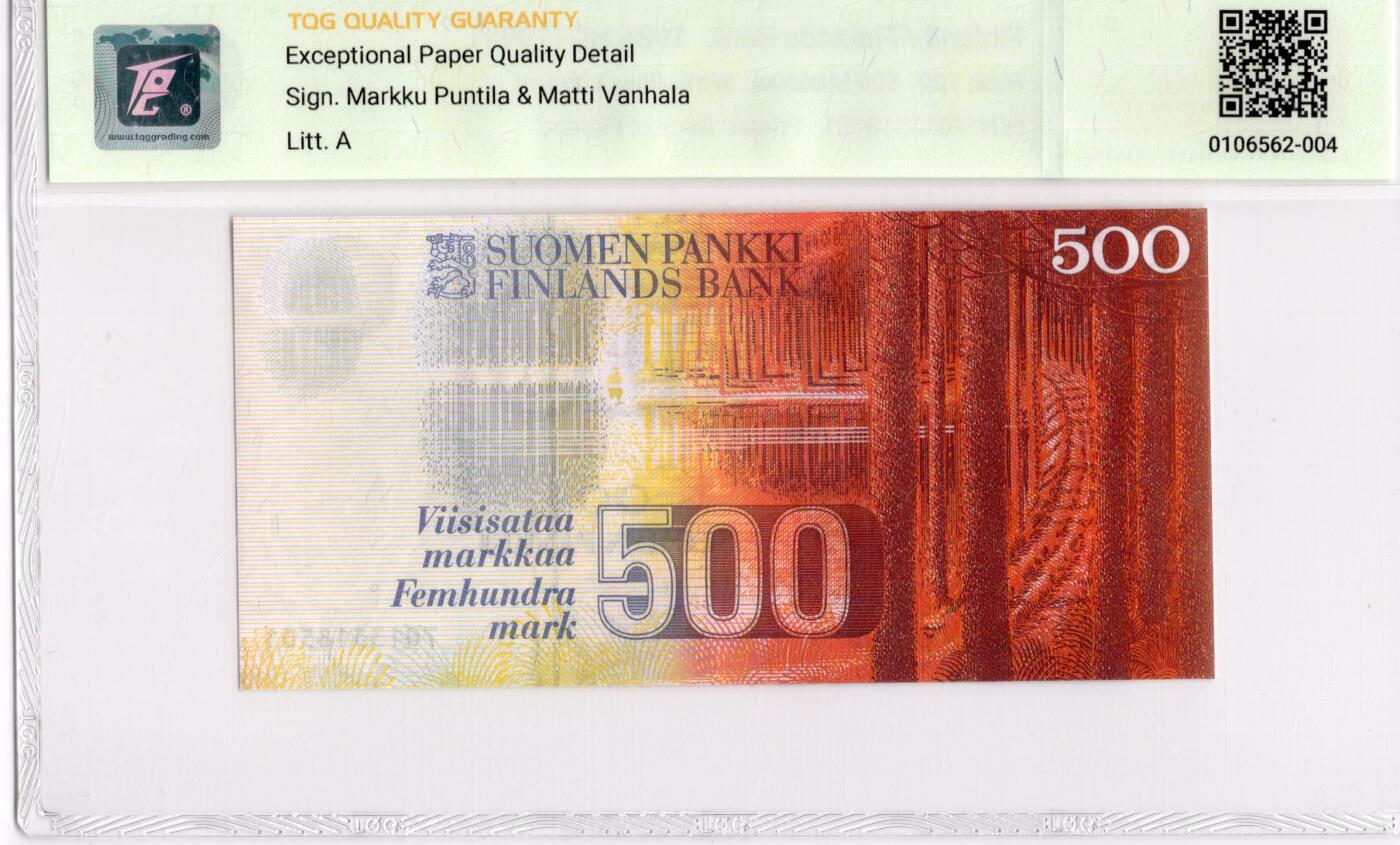 喜羊羊钱币收藏2026第14期(评级币场) 	芬兰	P-120 1986(ND1991)年500马克			64E				7013518501			