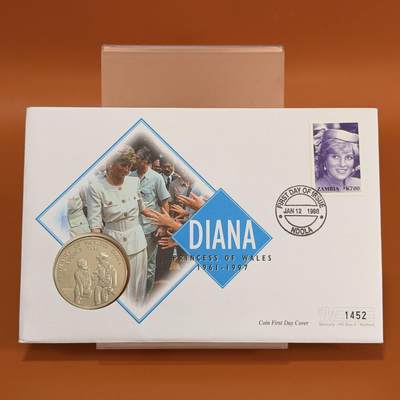 ＜星葵钱币社＞散币克朗场第68期·1月23日发货 - 〈邮币封〉赞比亚1998年戴安娜王妃1000克瓦查克朗型纪念币