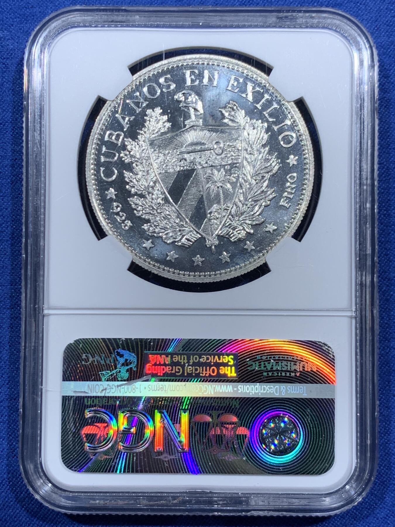 《竞宝斋》第459场 周日，周一，2场连拍 （全场包邮）欢迎送拍 NGC PF67UC 古巴 1965年 1比索 高分ULTRA CAMEO品相 21年HA780美金成交原物