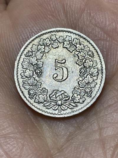 2026年第十一场(总第一百八十场）外国好品散币场(免佣金) - 瑞士🇨🇭1955年5拉彭(第二版，B标伯尔尼造)