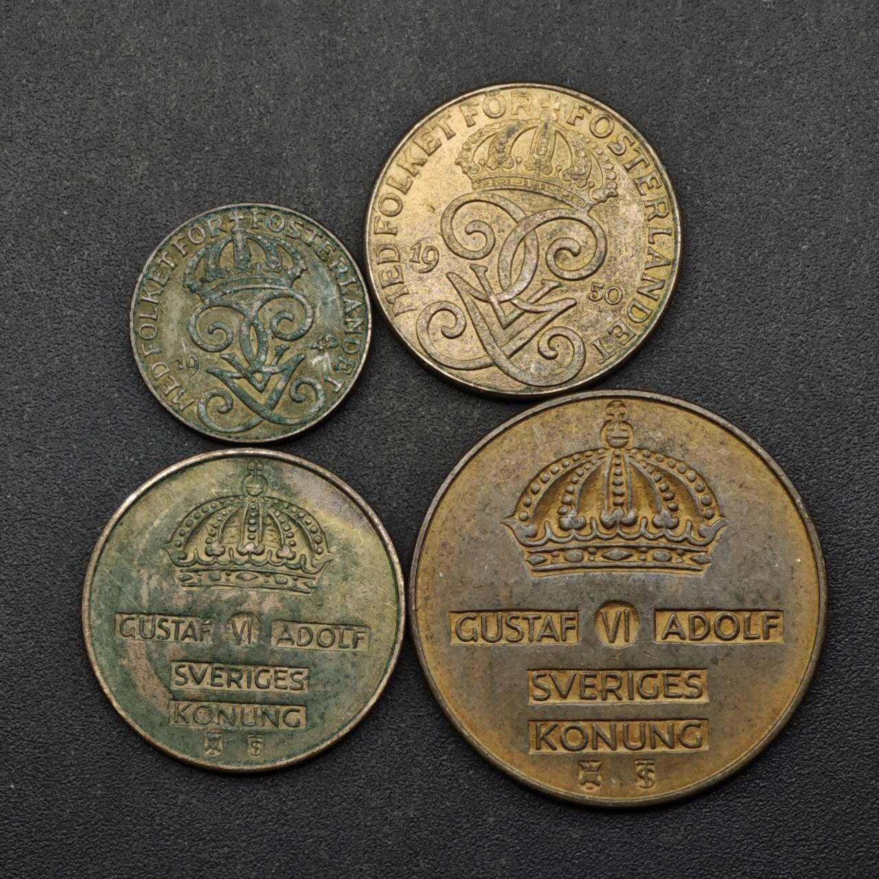 【淘币小摊】实时拍第八百五十拍   散币银币场   满百包邮可预留二周 每周一统一发货   瑞典铜币4枚