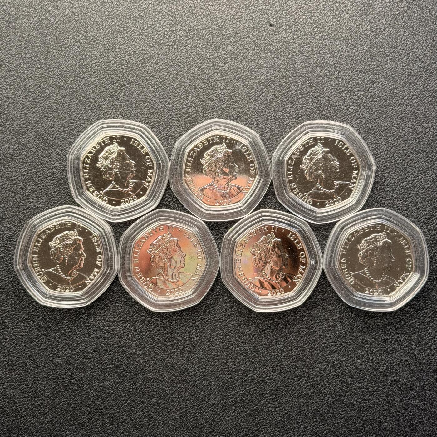 ＜星葵钱币社＞散币克朗场第68期·1月23日发货 马恩岛2020年胜利日75周年50便士卡装纪念套币