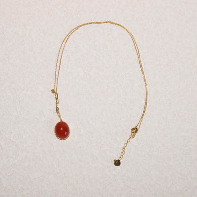 瑰丽珠宝（一） - 原矿18K金保山冰红吊坠