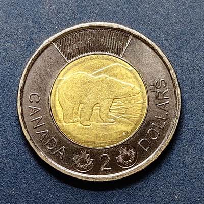 【全场包邮】纯粹捡漏拍496场 - 加拿大2022年2元女王逝世黑镍环边向女王哀悼致敬特别版双色币