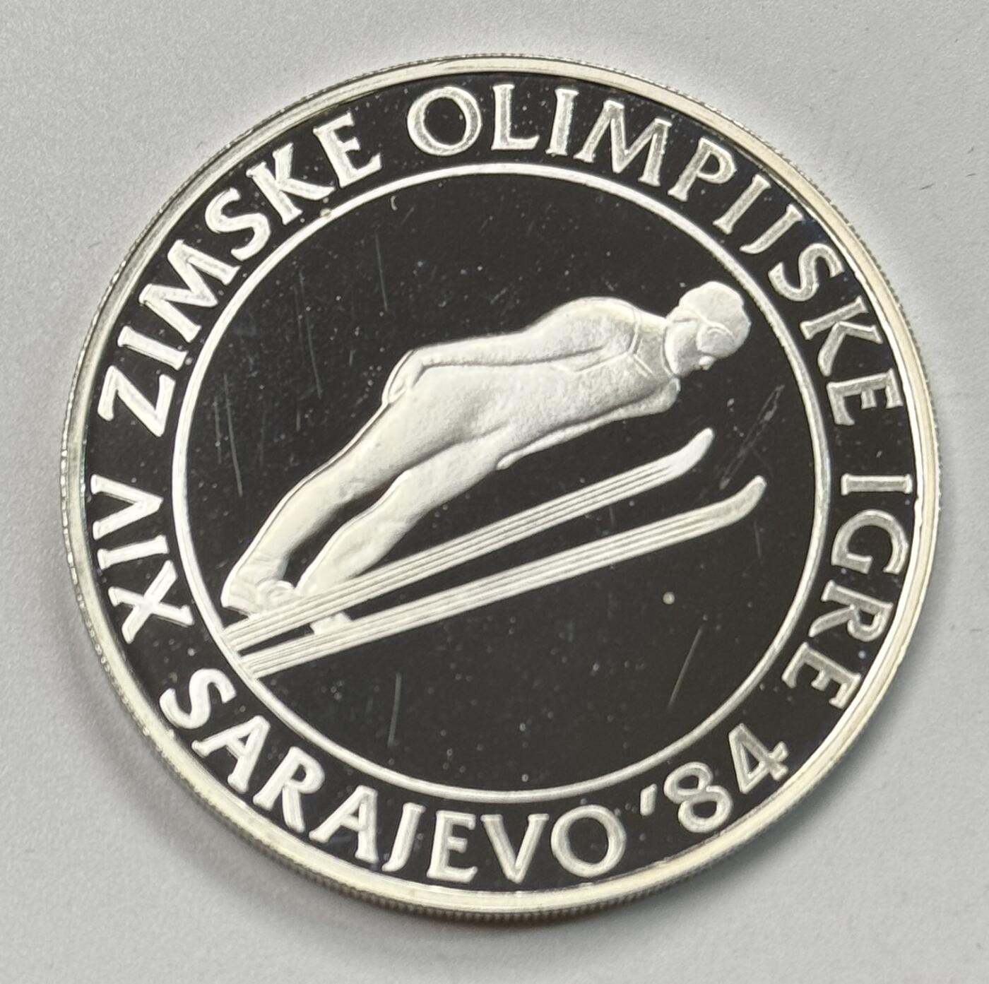 S&S Numismatic世界钱币-拍卖 第119期  南斯拉夫1982年 萨拉热窝冬季奥运会-高山滑雪 500第纳尔精制纪念银币 23克925银