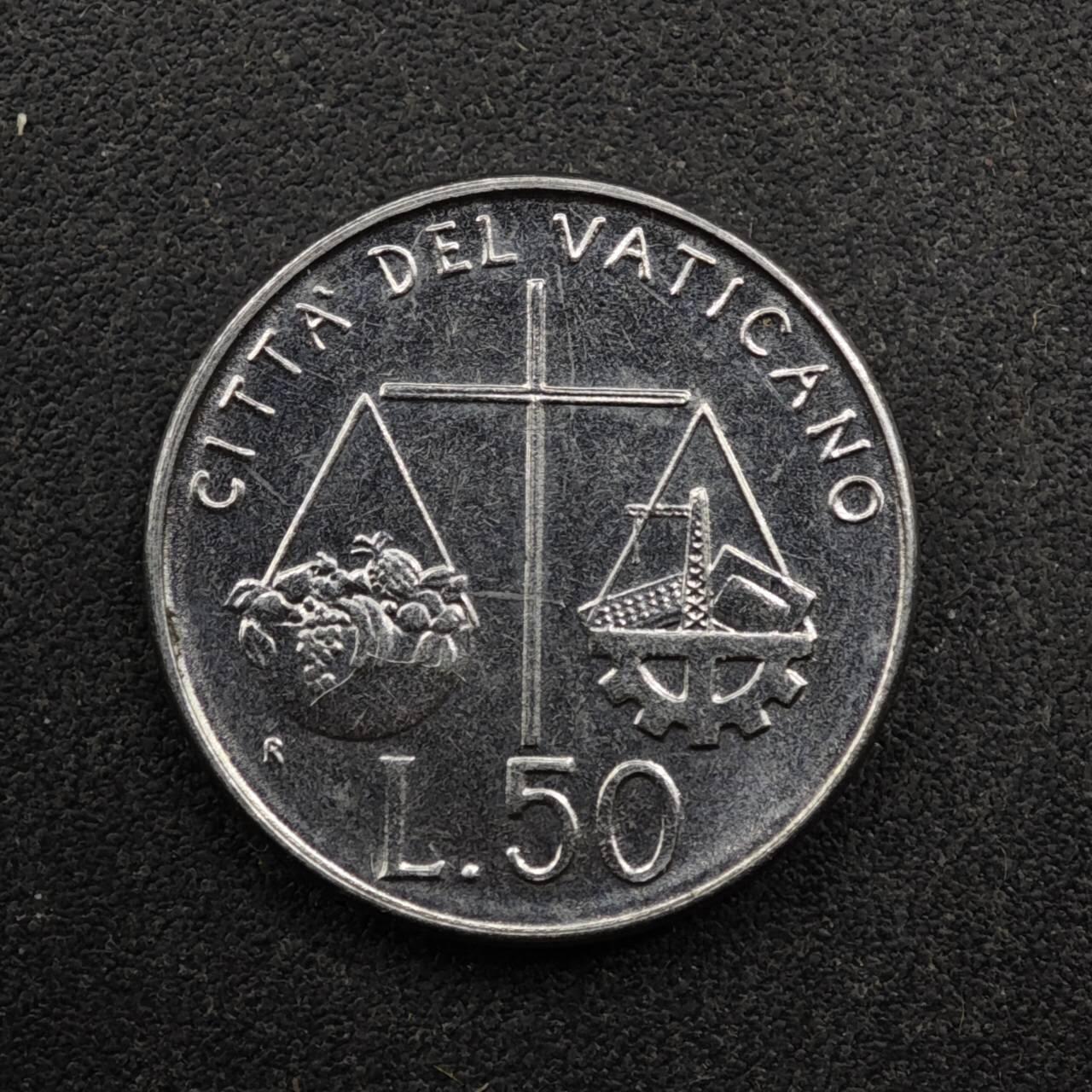 【淘币小摊】实时拍第八百五十拍   散币银币场   满百包邮可预留二周 每周一统一发货   梵蒂冈1992年50里拉