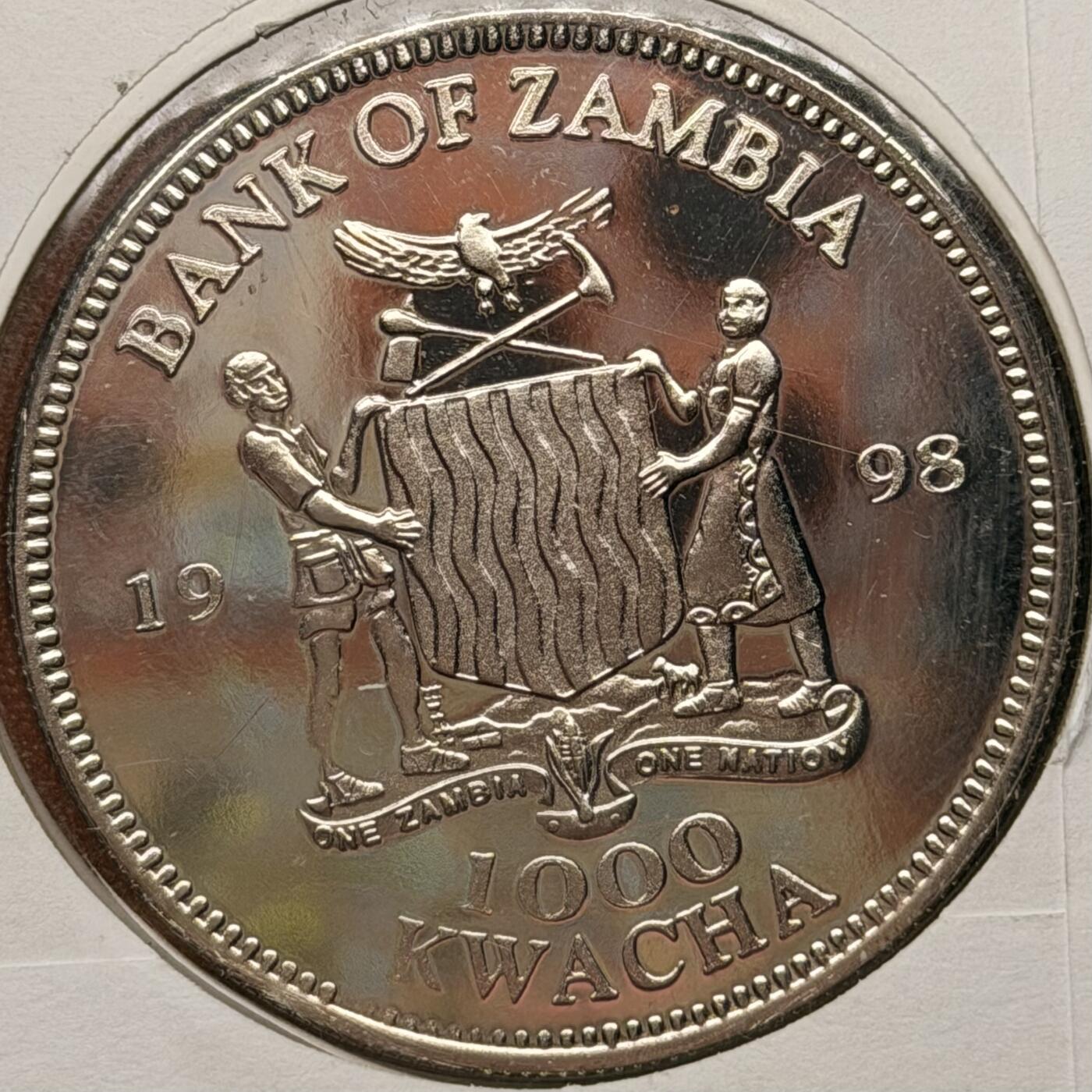 ＜星葵钱币社＞散币克朗场第68期·1月23日发货 〈邮币封〉赞比亚1998年戴安娜王妃1000克瓦查克朗型纪念币