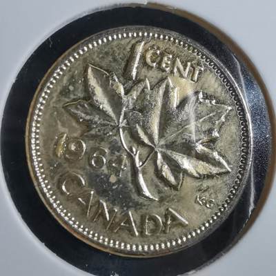 沼泽如烟--第966场 - 加拿大1964年一分有镀层