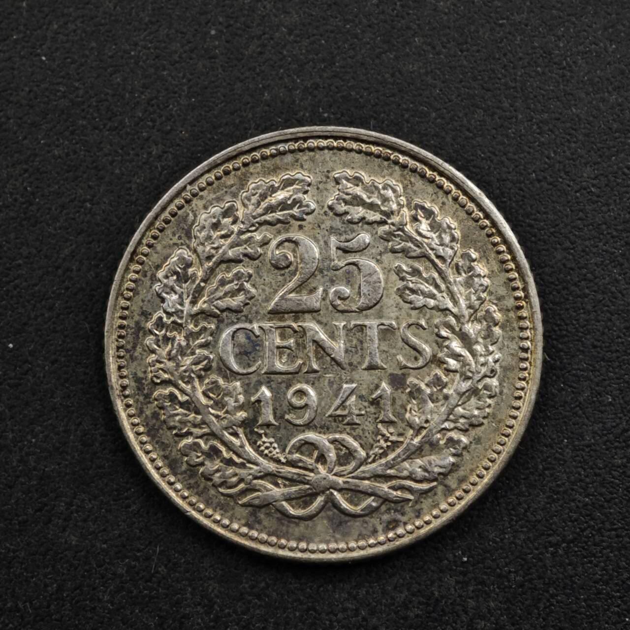 【淘币小摊】实时拍第八百五十拍   散币银币场   满百包邮可预留二周 每周一统一发货   荷兰1941年25分银币