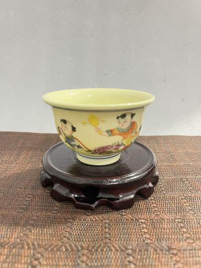 江南站杂件场 - 压手杯，567黄稀土烧制，手绘