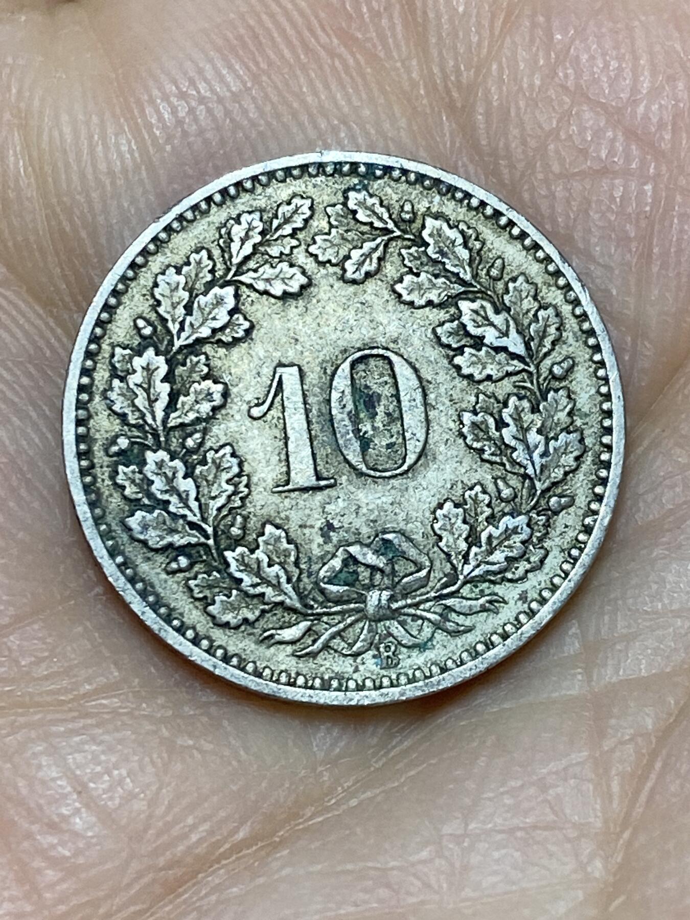 2026年第十一场(总第一百八十场）外国好品散币场(免佣金) 稀少早期年份–瑞士🇨🇭1884年10拉彭(第二版，B标伯尔尼造)