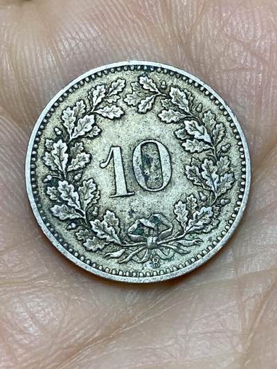 2026年第十一场(总第一百八十场）外国好品散币场(免佣金) - 稀少早期年份–瑞士🇨🇭1884年10拉彭(第二版，B标伯尔尼造)