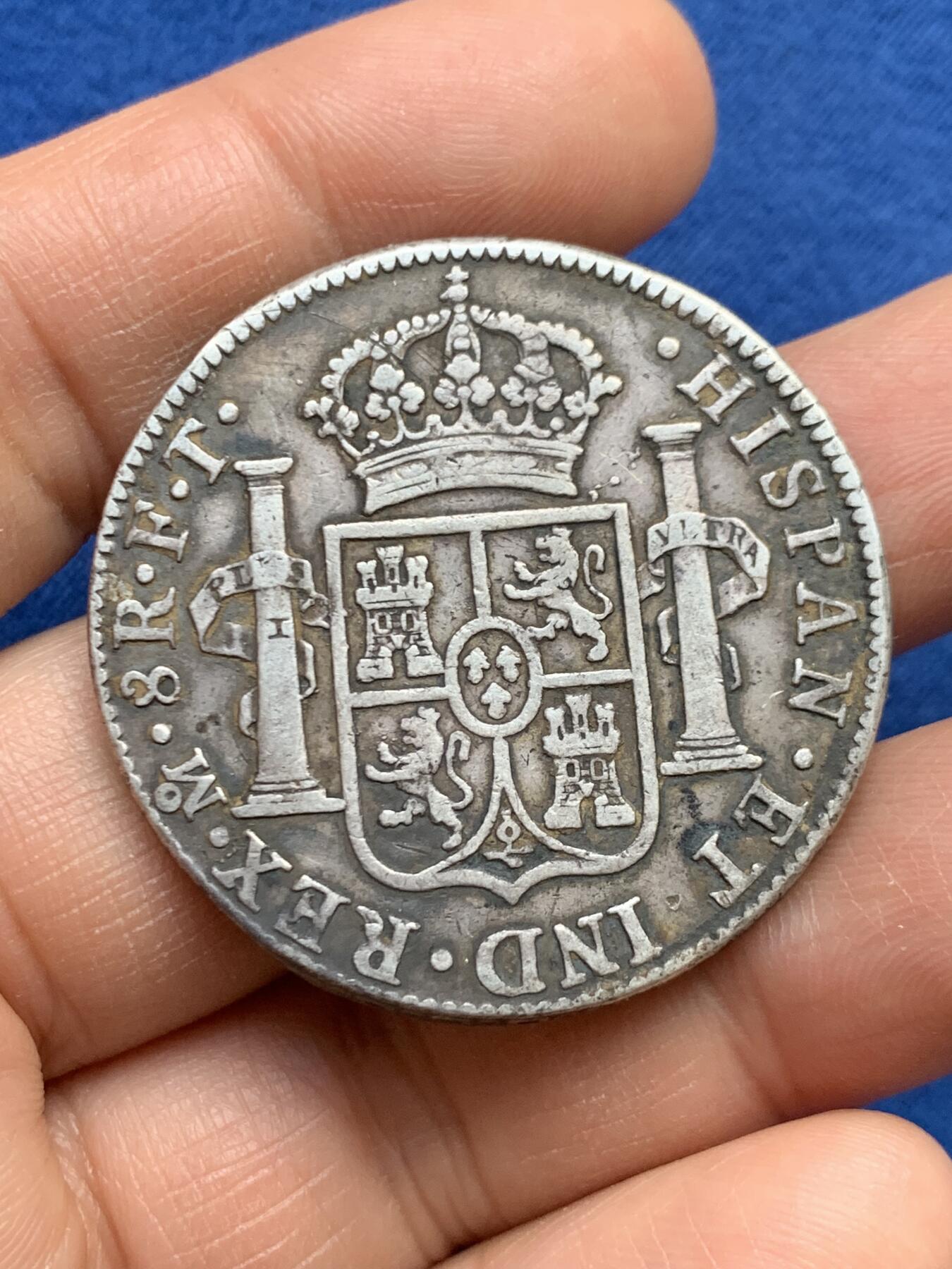 《竞宝斋》第459场 周日，周一，2场连拍 （全场包邮）欢迎送拍 墨西哥1803年卡洛斯四世8里亚尔银币