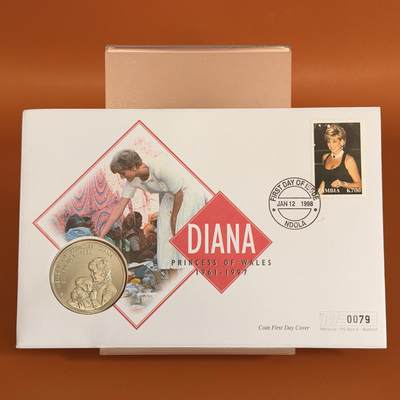 ＜星葵钱币社＞散币克朗场第68期·1月23日发货 - 〈邮币封〉赞比亚1998年戴安娜王妃1000克瓦查克朗型纪念币