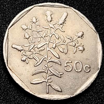 泉币菌-第172场- 精品福利场 - 少见 马耳他1992年50分镍币 植物 27mm