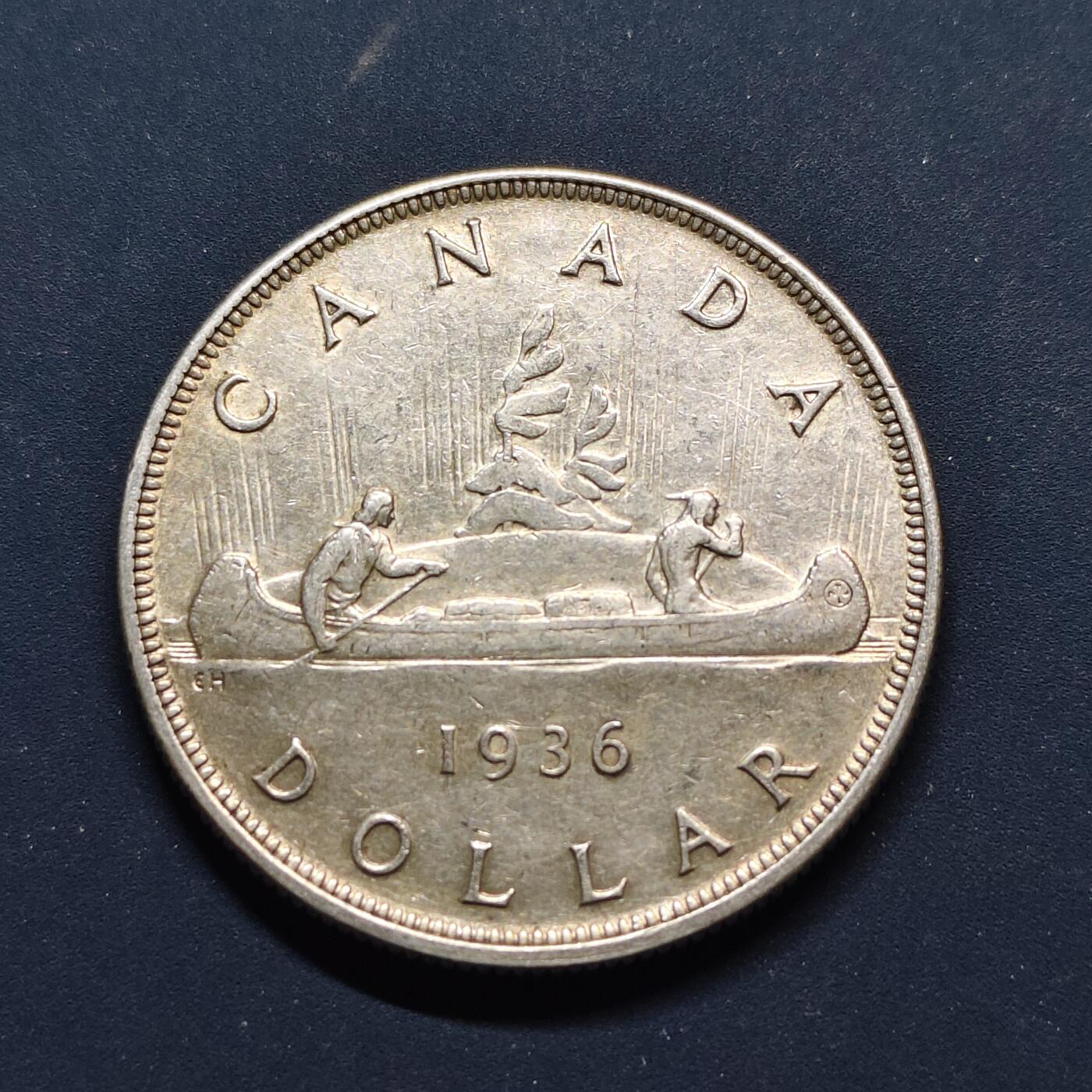 【全场包邮】纯粹捡漏拍497场-持续更新中 加拿大1936年乔治五世1元银币【36毫米23.33克80%】