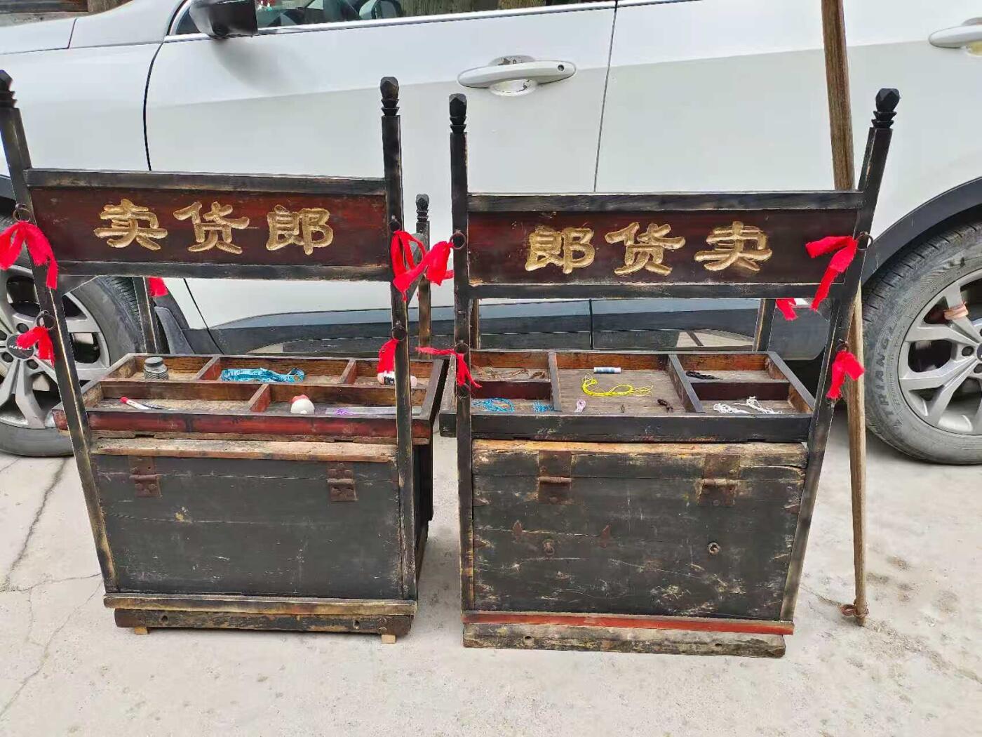 清代卖货郎挑担一套，民俗博物馆，影视道具，首选佳品。