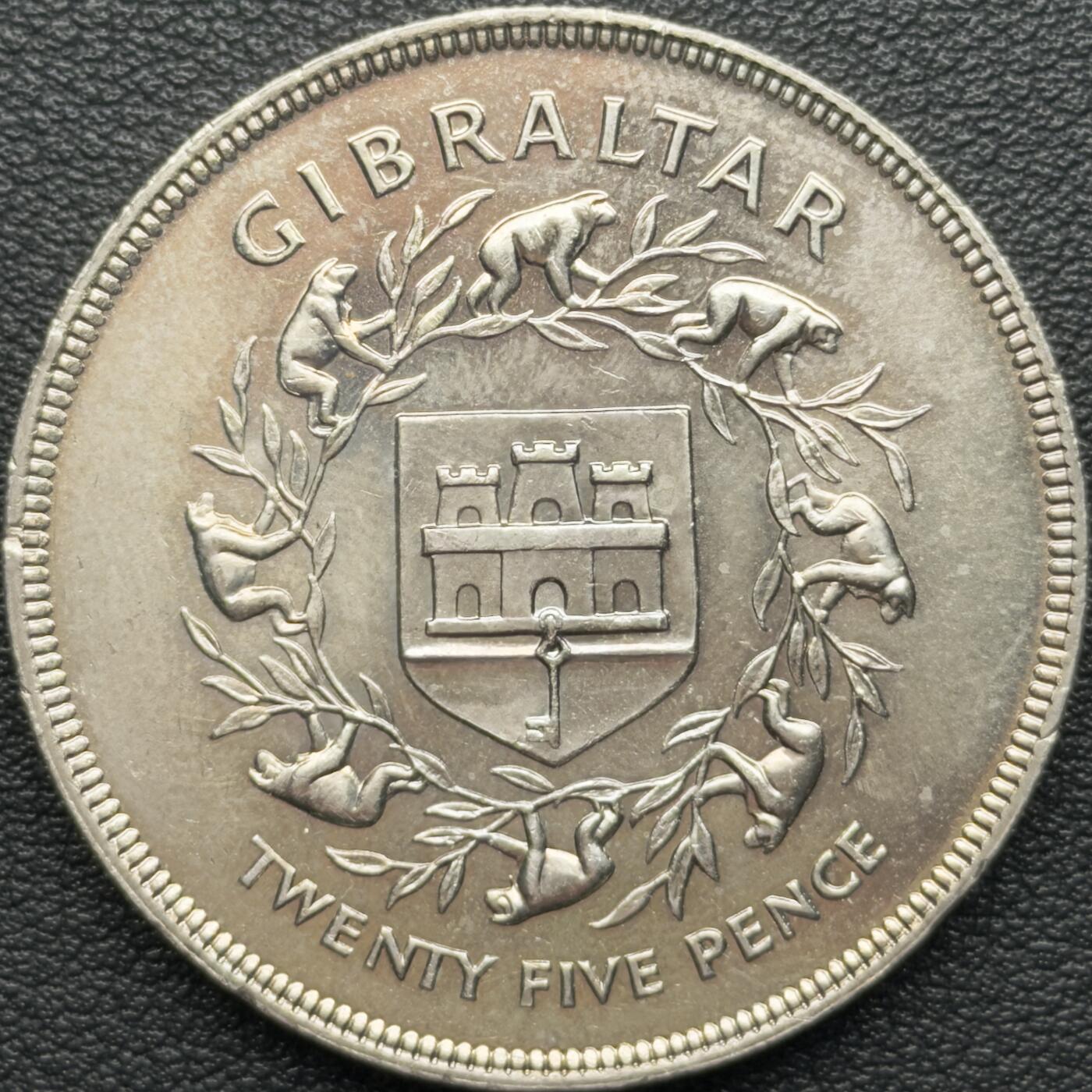 ＜星葵钱币社＞散币克朗场第68期·1月23日发货 直布罗陀1977年女王登基25周年25便士克朗型纪念币