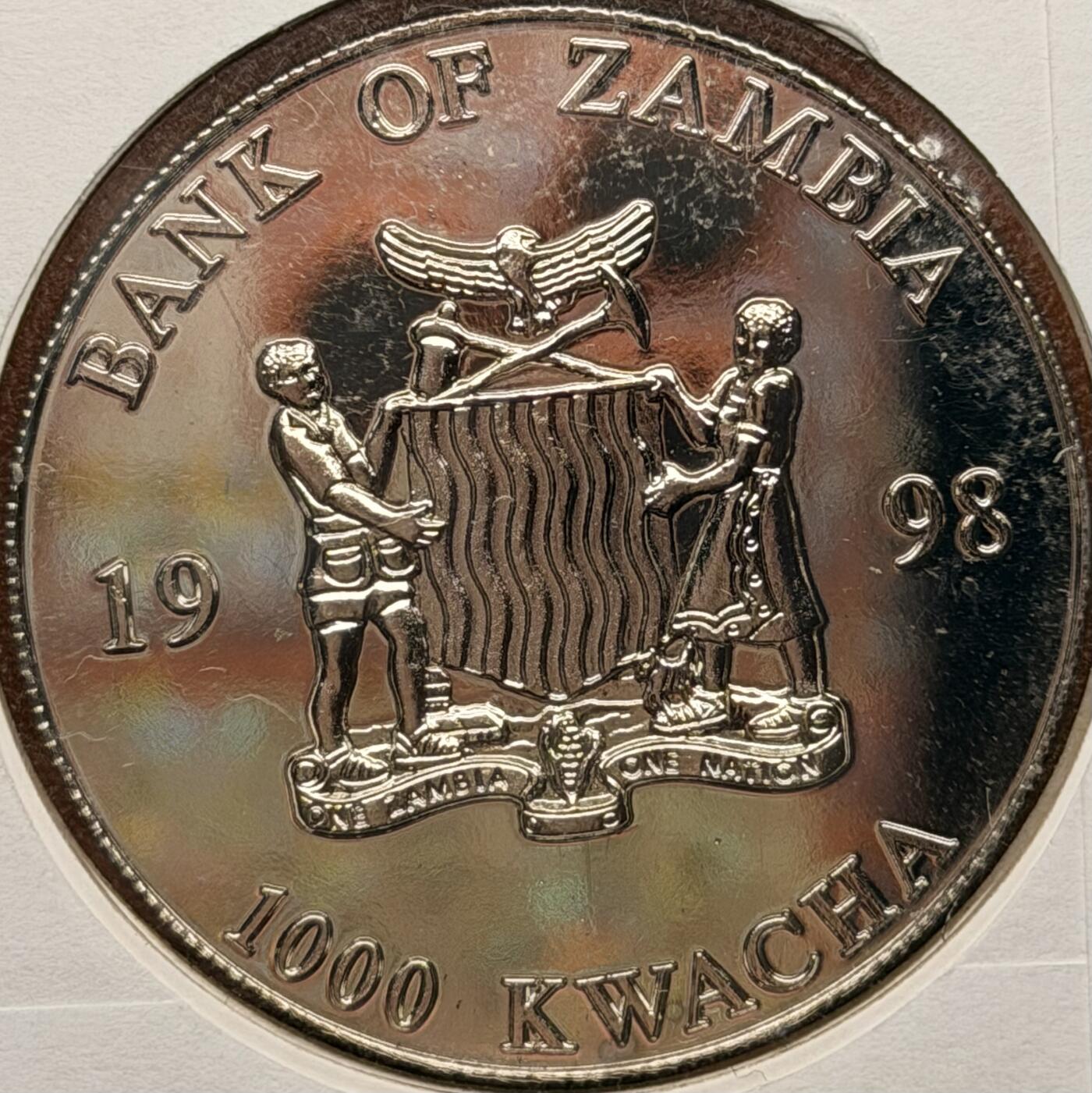 ＜星葵钱币社＞散币克朗场第68期·1月23日发货 〈邮币封〉赞比亚1998年戴安娜王妃1000克瓦查克朗型纪念币