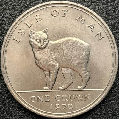 ＜星葵钱币社＞散币克朗场第68期·1月23日发货 - 马恩岛1970年马恩岛猫1克朗纪念币