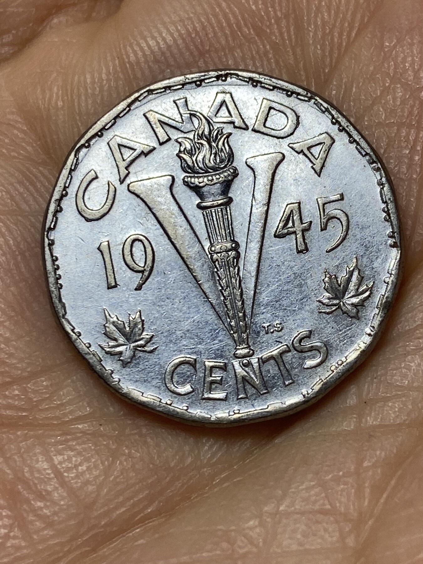 2026年第十一场(总第一百八十场）外国好品散币场(免佣金) 加拿大🇨🇦1945年5分(乔治六世第四版，关门年仅发行2年)